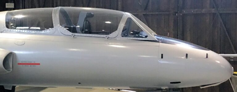 Aero L-29 Delfín jet trainer aircraft in Aviation Museum Kbely, Prague