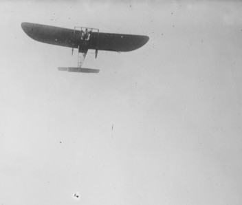 Louis Blériot flying over the English Channel in 1909